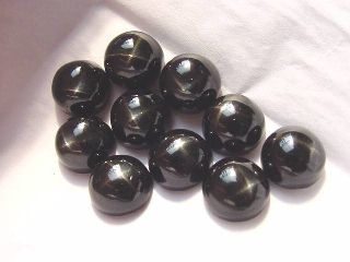 Star Diopside 7 mm - round cabochon - 4 ray silver star