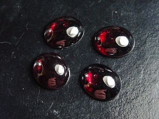 Almandine Garnet 12 x 10 mm winered - oval cabochon - India