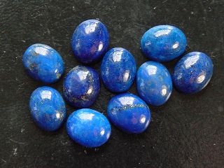 Lapislazuli 10 x 8 mm - Oval Cabochon - intensives Blau