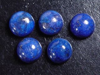 Lapislazuli 10 x 10 mm - round cabochon - intense blue