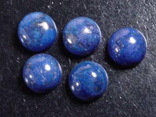Lapislazuli 10 x 10 mm - round cabochon - intense blue
