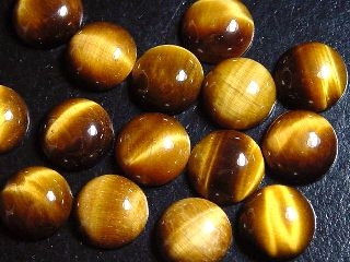 Tigereye 12 x 12 mm - round cabochon - golden shimmer