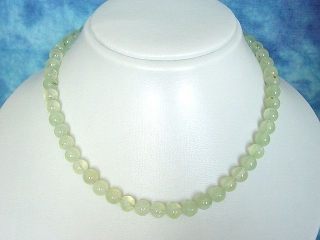 Prehnite necklace 200 Ct. apple green Prehnite beads