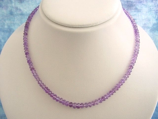 Amethyst necklace 71,60 Ct. faceted rondels