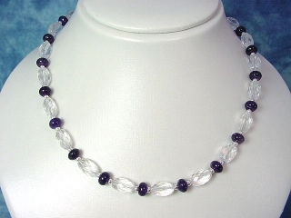 Quartz necklace with violet Amethyst 168 Ct. fine