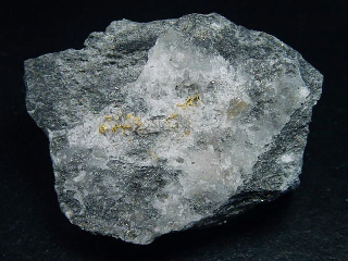 Gold kristallin in Quarz / Goldstufe 61 mm Brusson, Val d'Aosta, Italien