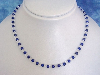 Lapislazuli necklace 82,64 Ct. with Quartz modern design
