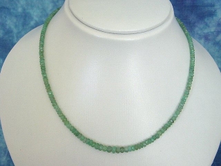 Emerald necklace 53,57 Ct. pastel green faceted