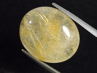 Rutile Quartz 17,27 Ct. fine golden needles - oval cabochon