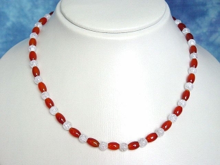 Carnelian & Quartz necklace 106 Ct.