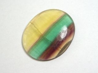 Fluorit 51,28 Ct. bunt geb�ndert Oval Cabochon