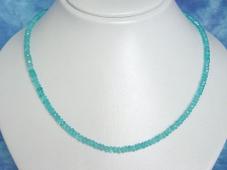Apatite necklace 86,10 Ct. faceted blue Apatite