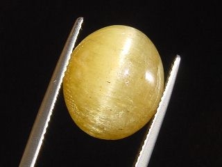 Apatite Catseye 20,61 Ct. yellow oval cabochon