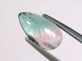 Tourmaline bicolor 2,24 Ct. rose & green pear cabochon