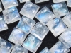 Rainbow Moonstone 6 x 6 mm - square cabochon