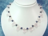 Rose Quartz briolette necklace with Sodalite & pearls