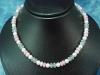 Opal necklace with Rose Quartz & fine round pearls (140k)