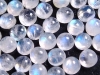 Rainbow Moonstone 6 x 6 mm - round cabochon