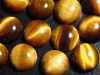 Tigereye 12 x 12 mm - round cabochon - golden shimmer