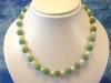Aventurine design necklace with fine pearls & Apatite (41k)