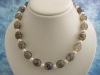 Black Fire Agate & pearls necklace 545 Ct. modern style