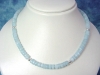 Aquamarine necklace with Silver - 190 Ct. fine blue rondelles