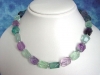 Fluorite multicolor necklace - fine faceted Fluorite nuggets