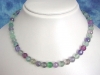 Fluorite necklace - fine faceted multicolor Fluorite