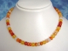 Carnelian necklace with Honey Calcite - fiery combination