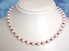 Pearl necklace with red Garnet 142,30 Ct. - fine 7,5 mm pearls