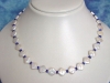 Modern Pearl necklace with Lapislazuli - fine square pearls