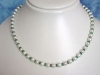 Pearl necklace with green Aventurine - fine 6 mm pearls