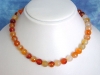 Carnelian necklace 271,60 Ct. fiery colors faceted