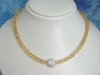 Citrine necklace 137 Ct. with fine Silver Ammonite
