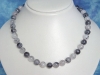 Black Rutile Quatz necklace 287 Ct. modern with silver