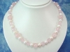 Rose Quartz necklace with large white pearls (82k)