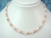 Multicolor pearl necklace - natural color round pearls (91k)