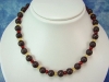 Fiery Lava necklace with red Carnelian and Citrine (93k)