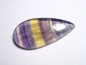 Preview: Fluorit 29,86 Ct. bunt gebändert Tropfen Cabochon B-Qualität