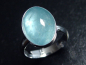 Preview: Aquamarin Ring 6,19 Ct. ovaler Cabochon 925 massiv Silber - Größe offen anpassbar