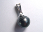 Preview: Tahitian pearl pendant - genuine 12 mm black pearl in 925 Silver