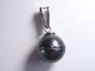 Preview: Tahitian pearl pendant - genuine 12 mm black pearl in 925 Silver