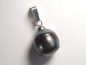 Preview: Tahitian pearl pendant - genuine 14 mm black pearl in 925 Silver