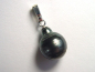 Preview: Tahitian pearl pendant - genuine 13 mm black pearl in 925 Silver