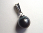 Preview: Tahitian pearl pendant - genuine 11 mm black pearl in 925 Silver