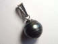 Preview: Tahitian pearl pendant - genuine 11,5 mm black pearl in 925 Silver
