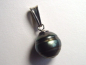 Preview: Tahitian pearl pendant - genuine 11,5 mm black pearl in 925 Silver