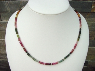 Tourmaline necklace 81,90 Ct. multicolor Tourmaline faceted with silver