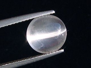 Skapolite cat's eye 2,93 Ct. colorless round cabochon Tanzania