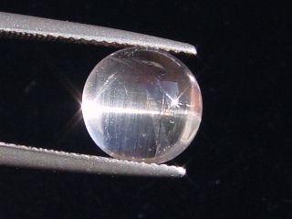Skapolite cat's eye 3,52 Ct. colorless round cabochon Tanzania